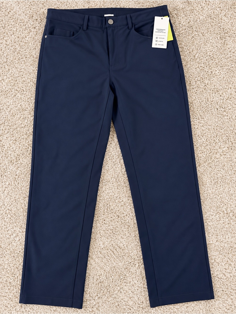 Men's Navy Straight-Leg Performance Pants